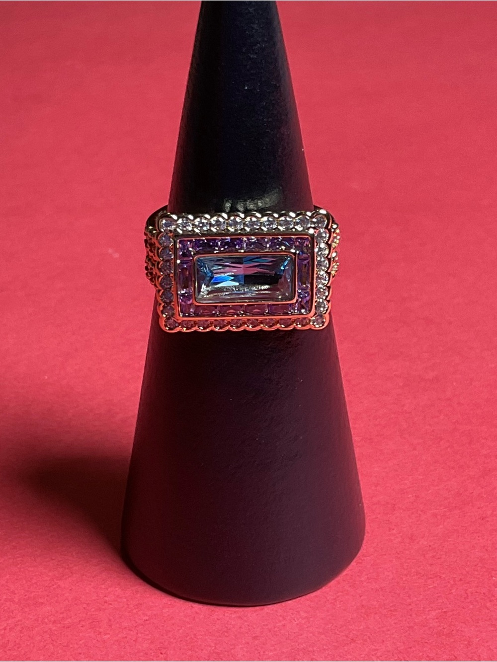 Bomb Party RG39008 “The Calista Ring” Cubic Zirconia Gold Plating Sz 8 Ring NWT